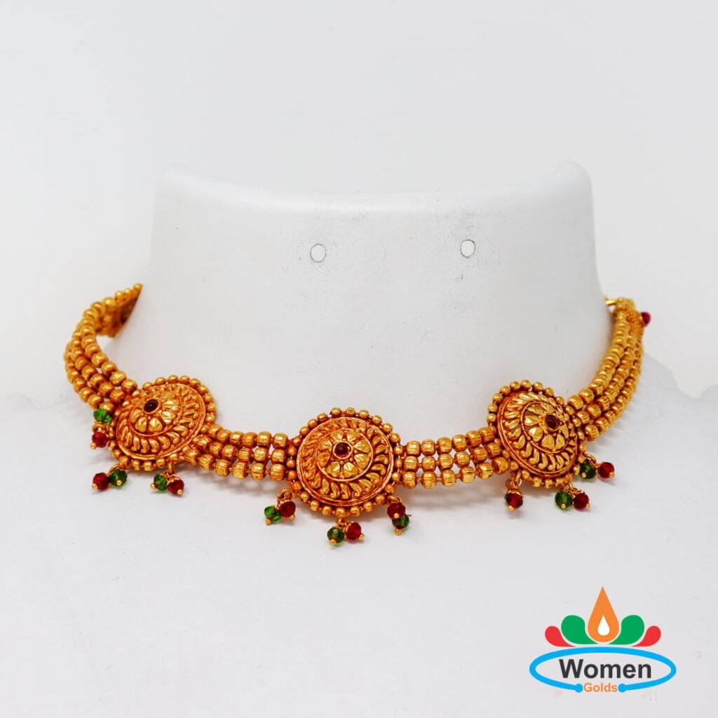 Choker Necklace Designs 1 Gram Gold.