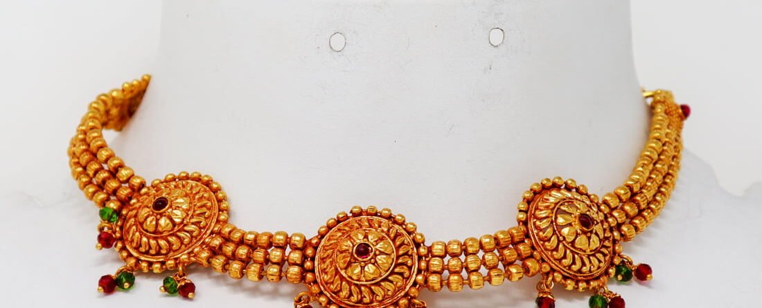 Choker Necklace Designs 1 Gram Gold.