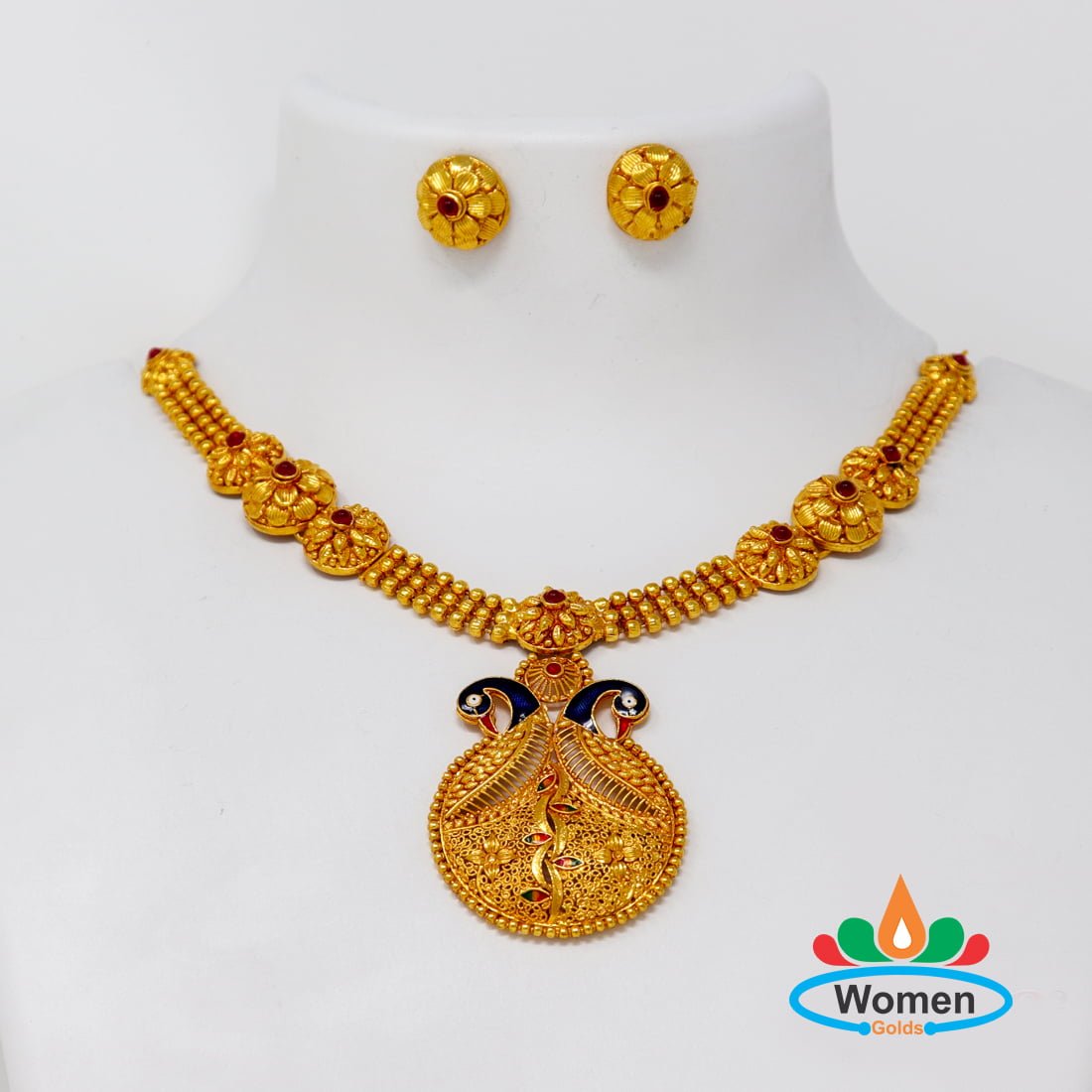 One Gram Gold Necklace Set With Price