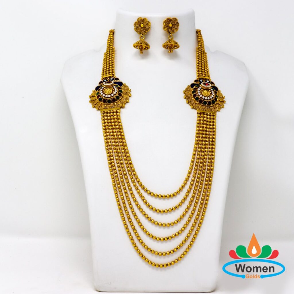 1 Gram Gold Long Necklace Sets With Price