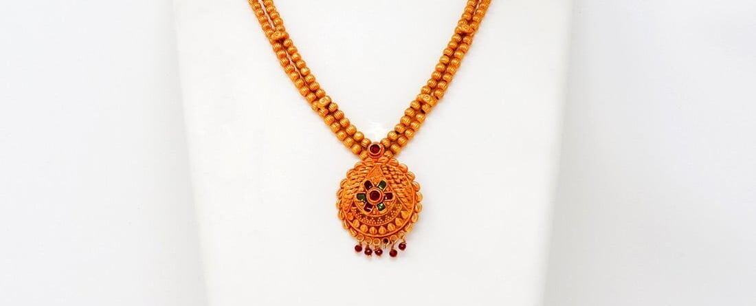 1 Gram Gold Long Necklace Online Shopping.