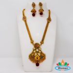 1 Gram Gold Ruby Necklace With Price
