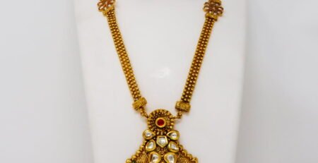 1 Gram Gold Ruby Necklace With Price
