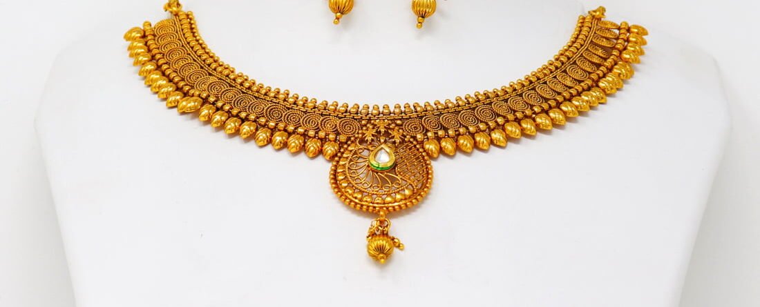 1 Gram Gold Choker Necklace With Price