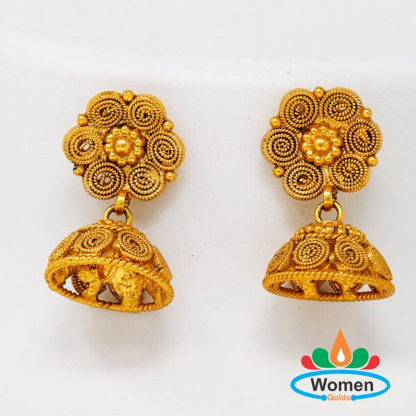 One Gram Gold Jhumka Earrings With Price