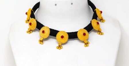 One Gram Gold Black Thread Necklace