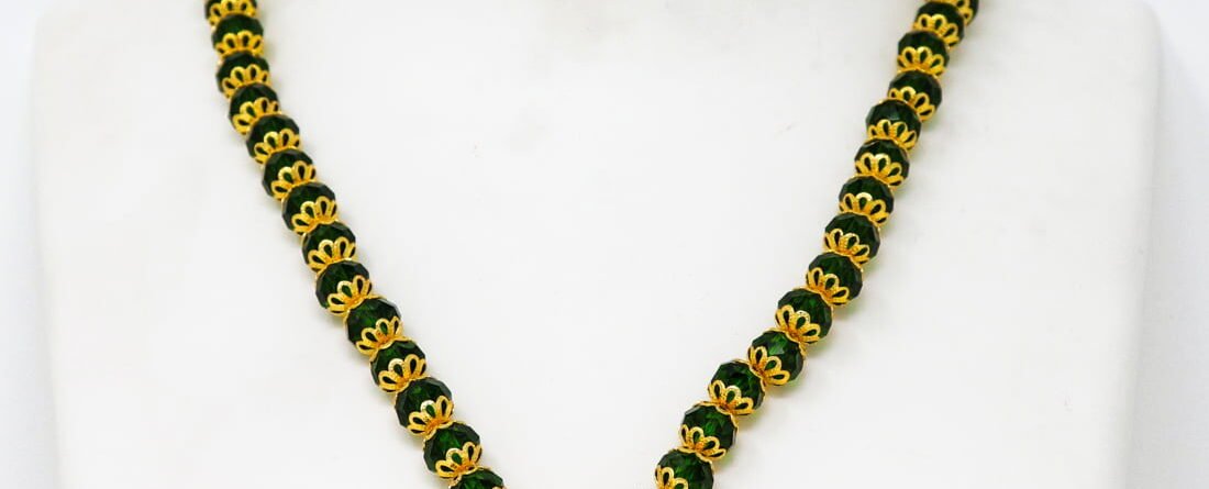 One Gram Gold Jewellery Black Beads Chain
