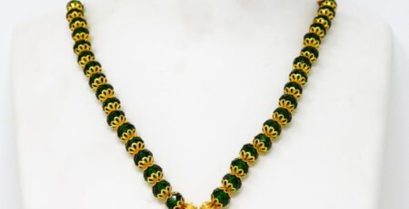 One Gram Gold Jewellery Black Beads Chain
