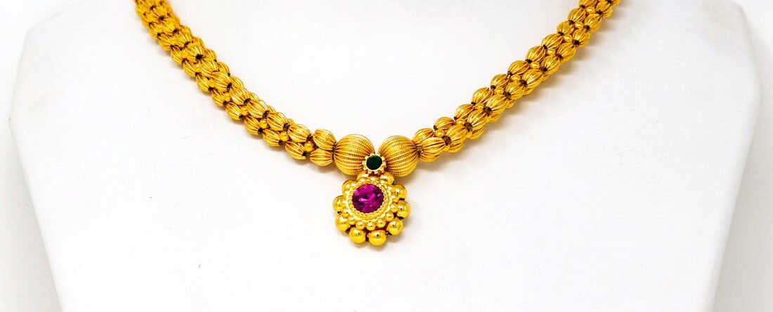 Temple Jewellery Designs In One Gram Gold